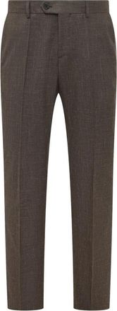 HUGO BOSS Slim-fit pantalon van wolmix - Heren - Nette broeken - Bruin - XL - Wol - Broeken