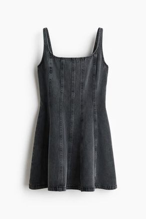 H&M Flared-skirt Denim Dress in Denim Gray at Nordstrom, Size Xx-Large