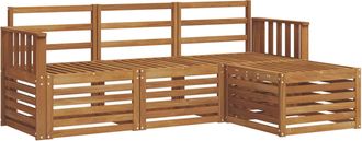 vidaXL Conjunto De Sof&aacute;s De Exterior 4 Uds. Natural Vidaxl