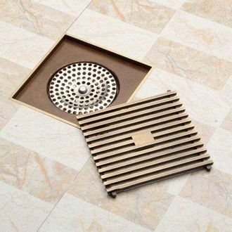 OEM Desag&uuml;e De Ducha Cuadrado De 10 X 10 Cm Para Ba&ntilde;o, Sif&oacute;n De Suelo, Rejilla De Desag&uuml;e, Colador De Alambre, Lat&oacute;n Antiguo
