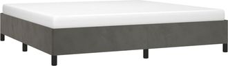 vidaXL Vidaxl - Estructura Cama Sin Colch&oacute;n Terciopelo Gris Oscuro 200x200 Cm