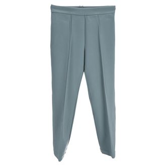 Staud Staud Straight-Leg Trousers in Blue Rayon