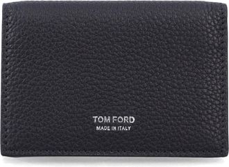 Tom Ford T Line Business Card Holder - unisex - Portefeuilles - Zwart - ONE Size - Leer - Accessoires