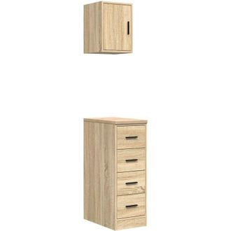 vidaXL Armarios 2 Uds Para Garaje Madera De Ingenier&iacute;a Roble Sonoma Vidaxl