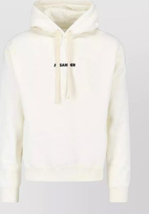 Jil Sander hooded sweatshirt drawstring hood ribbed trims