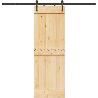 vidaXL Vidaxl - Puerta Corredera Con Herrajes Madera Maciza De Pino 70x210 Cm