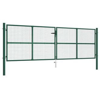 Berkfield Home Mesh Garden Gate Steel 390x125 cm Green