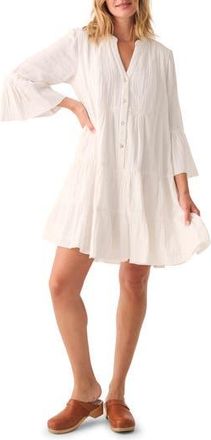 Faherty Kasey Dream Gauze Tiered Organic Cotton Minidress in White at Nordstrom Rack, Size Medium
