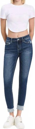 Flying Monkey Reflex Mid Rise Skinny Jeans In Dark Wash