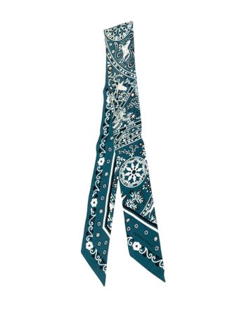 Hermès 1999-2007 Peuple du Vent Bandana Silk Twilly Scarf scarves - women - Silk - One Size - Blue