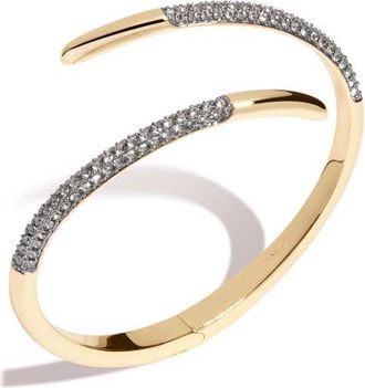 Demarson Vesey Pav&eacute; Bypass Cuff Bracelet in Gold/Gunmetal/Crystal at Nordstrom