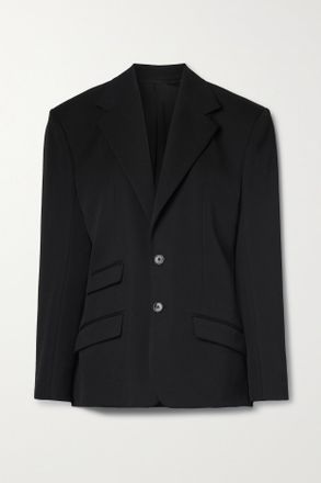 The Row Blazer In Lana Grain De Poudre Halm - Nero