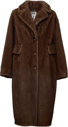 s.w.o.r.d Notched Lapel Long Faux Fur Coat