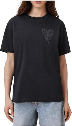 AllSaints Poster Bf T-Shirts Womens Clothing Black 1 : XS, Cotton