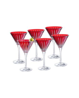 Barski Set Of 6 Colored Martini Cocktail Glasses