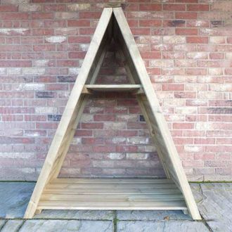 Shires Large Triangular 3 11x2 Tongue & Groove Pressure Treated Log Store in Light Brown