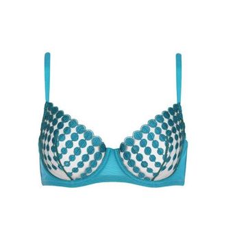 Huit Deco dots Lace Underwire Bra in Turquoise at Nordstrom, Size 32B