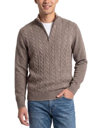 Raffi Vanise 1/4-Zip Wool & Cashmere-Blend Mock Neck Sweater