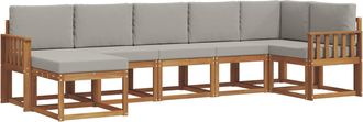 vidaXL Conjunto De Sof&aacute;s De Exterior 7 Uds. Gris Natural Y Claro Vidaxl