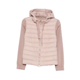 Herno Winter Jackets, female, Pink, Size: M Hooded Quilted Jacket