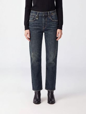 R13 Mid-Rise Straight Five-Pocket Jeans in Cotton Denim