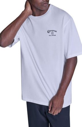 Converse Heritage Wordmark Relaxed T-Shirt in White 10A at Nordstrom, Size X-Large