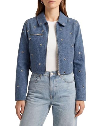 Avec Les Filles Crop Zip Front Jacket