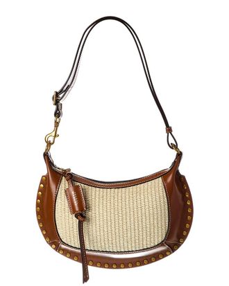 Isabel Marant Oskan Moon Raffia & Leather Hobo Bag