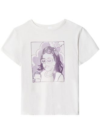 Re/Done T-shirt met print - Wit