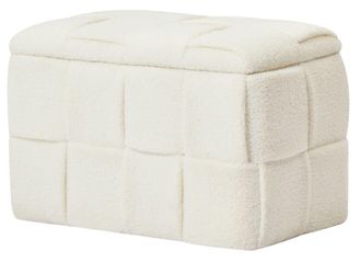 Nordlys Banco con almacenamiento en lana blanca