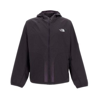 The North Face Wind Jackets, male, Purple, Size: XL Checked Wind Jacket with Hood