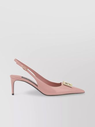 Dolce & Gabbana leather logo slingback pumps