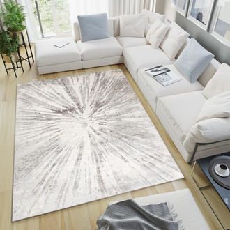 Tapiso Alfombra de polipropileno en gris, crema y marr&oacute;n 140x200 cm