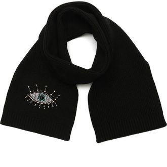 Kurt Geiger Evil Eye Crystal Embellished Scarf in Black at Nordstrom