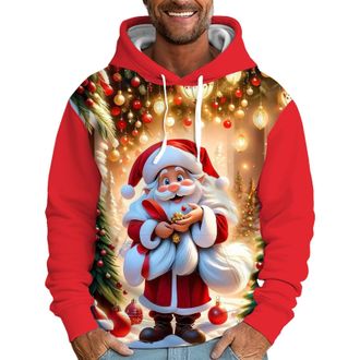 Generic Mens Christmas Sweatshirt, Large Size, Printed Ugly Casual Long Sleeve Sport Pullover Chic and Elegant Loose Fit Christmas Party Hoodie Autumn Winter 