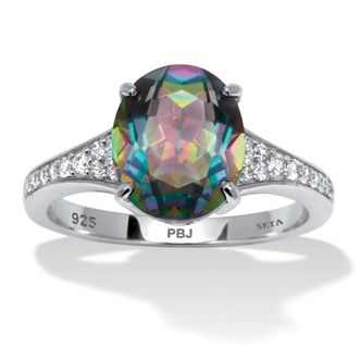 Palm Beach Jewelry 4.70 TCW Mystic Fire Topaz Sterling Silver Ring