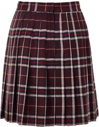 Dolce & Gabbana Womens Bordeaux Wool Mini Skirt