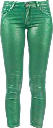 75 Faubourg cropped shiny jean - Groen