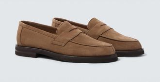 Thom Sweeney Suede penny loafers