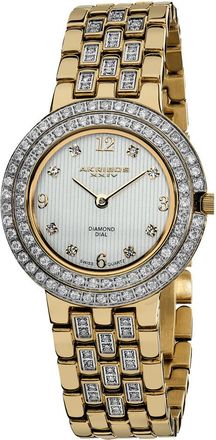 Akribos XXIV Akribos Xxiv Womens Stainless Steel Diamond Watch