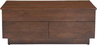 Miliboo Mesa De Centro Elevable Rectangular De Madera Oscura De Mango Macizo L102 Cm Nexo