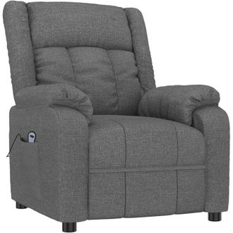 vidaXL Sill&oacute;n Reclinable El&eacute;ctrico De Tela Gris Oscuro Vidaxl