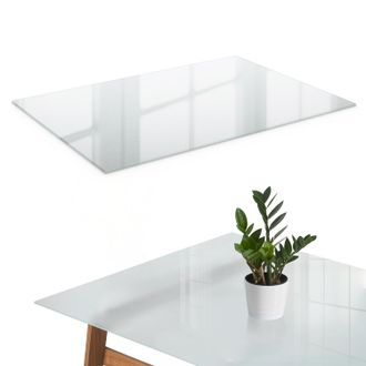 Tulup Piano Tavolo In Vetro Opaco Temperato 4mm - Resistente E Facile Da Pulire - Copertura Protettiva Per Cucina Soggiorno E Sala Da Pranzo 100x70 Cm