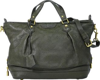 Louis Vuitton Stellar Mahina Leather Khaki Leather Handbag (Pre-Owned)