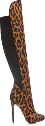 Moda in Pelle Savi Leopard Pony Over The Knee Boots