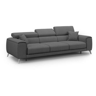 Divani.Store Divani.store - Fusion Divano con 3 sedute allungabili in tessuto smacchiabile T05 260 cm antracite