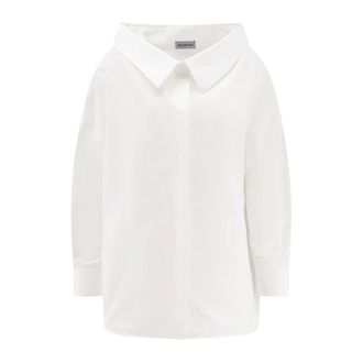 Balenciaga Overhemden, Dames, Wit, S, Katoen, Oversized Stola Shirt