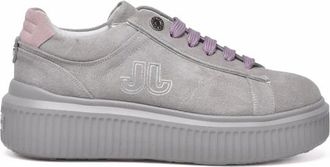 Janet & Janet Schoenen, Dames, Grijs, 40 EU, Leer, Sneakers