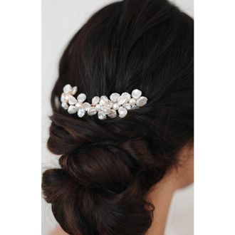 Untamed Petals Jules Baroque Pearl Hair Comb in White at Nordstrom