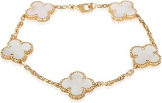 Van Cleef & Arpels Pre-Owned Van Cleef & Arpels Yellow Gold Mother Of Pearl Vintage Alhambra Bracelet